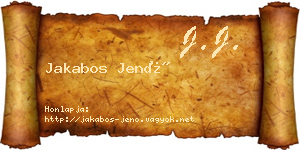 Jakabos Jenő névjegykártya