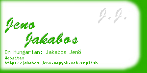 jeno jakabos business card